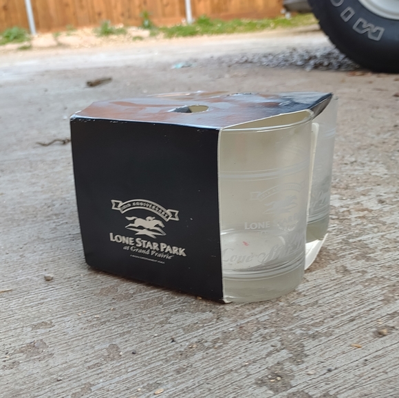 Lone Star Park at Grand Prairie Texas bar glasses New 10 Anniversary 2000 - Picture 6 of 15